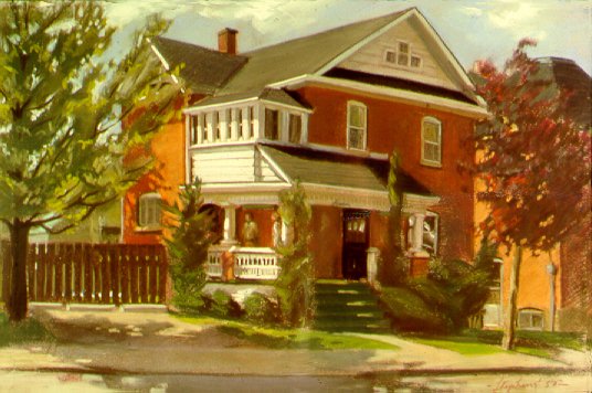 D20501: Davis' Home - Aurora, Ontario, Canada. North of Toronto. - Beautiful Ontario landscape paintings of freelance scientific illustrator and plein-air fine arts artist Patrice Stephens-Bourgeault