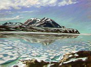 D40624a: Water Over Summer Ice - Beautiful Arctic landscapes paintings of freelance scientific illustrator and plein-air artist Patrice Stephens-Bourgeault