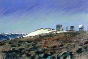 D40701: Moon Scape - Dew Line Fox 5 - Beautiful arctic landscapes paintings of freelance scientific illustrator and plein-air artist Patrice Stephens-Bourgeault