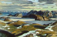 D40711: Way to Padloping Island - Penny Icecaps - Beautiful Arctic landscapes paintings of freelance scientific illustrator and plein-air artist Patrice Stephens-Bourgeault