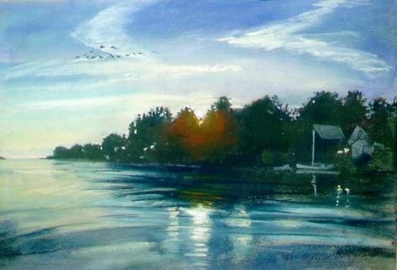 E10501 - Liquid Silver  - Beautiful Ontario landscapes paintings of freelance scientific illustrator and plein-air artist Patrice Stephens-Bourgeault
