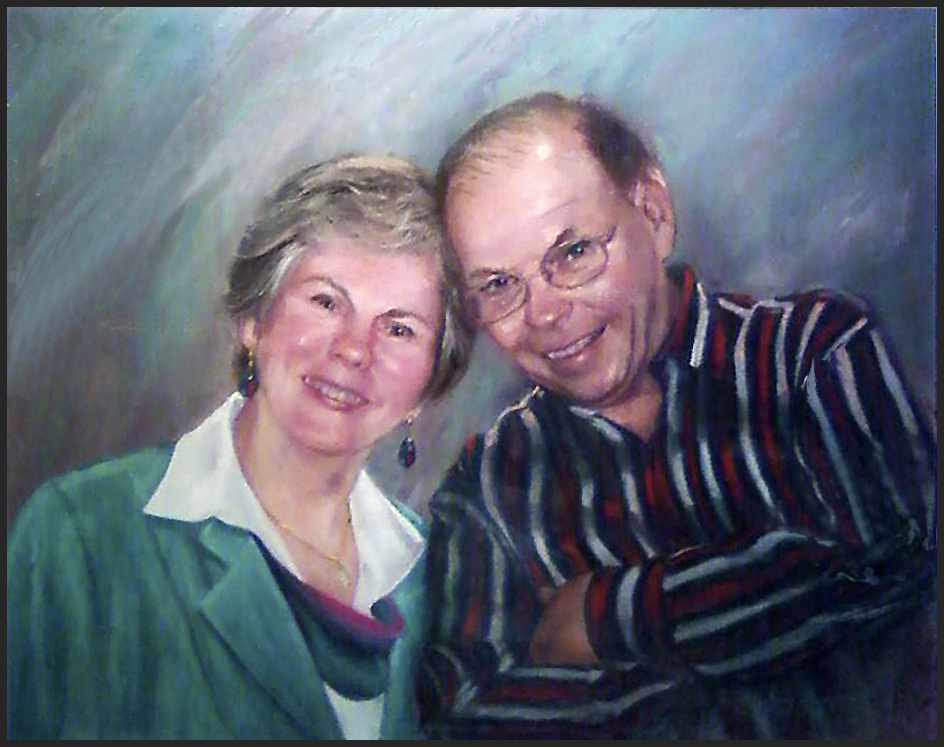 G10501: Don and Alison - Beautiful portrait paintings of freelance scientific illustrator and plein-air fine arts artist Patrice Stephens-Bourgeault